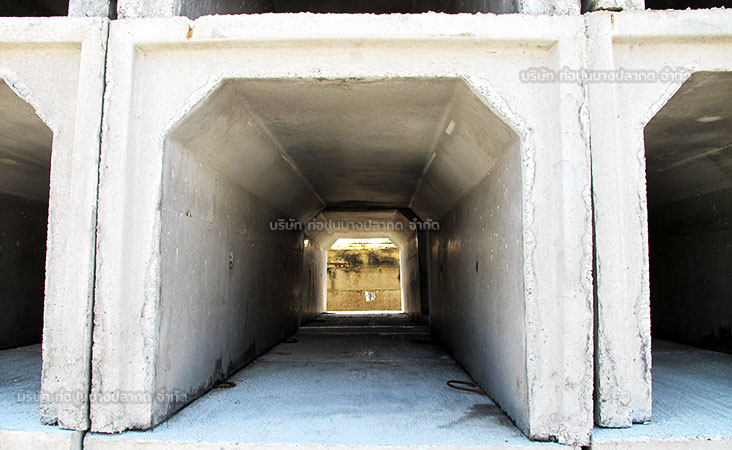 รางระบายน้ำคอนกรีตสำเร็จรูปแบบไม่มีบ่ารองฝา